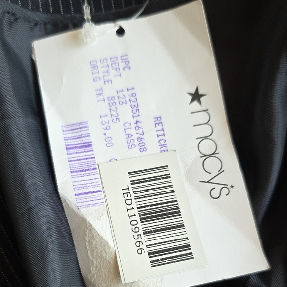 Calvin Klein Navy Pinstripe Blazer - Size 14 - Picture 7 of 10